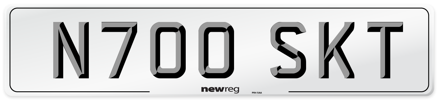 N700 SKT Number Plate from New Reg